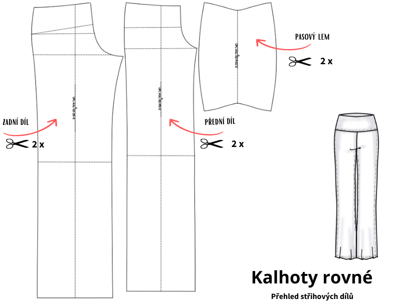 Střih kalhot rozšířených (2)